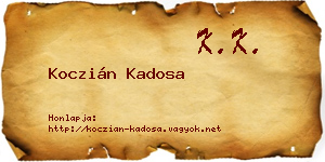Koczián Kadosa névjegykártya